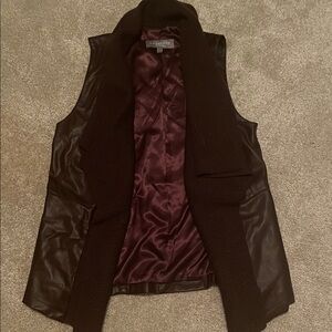 Bagatelle Burgundy Faux Leather Vest | Size XS